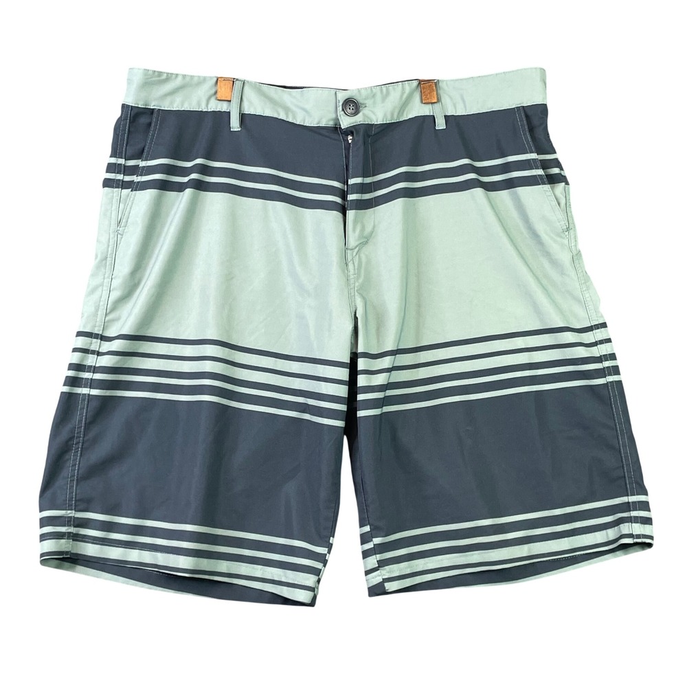 OP Board Shorts Mens 38 Blue Striped 4 Way Stretch Swim Trunks OM25523Y